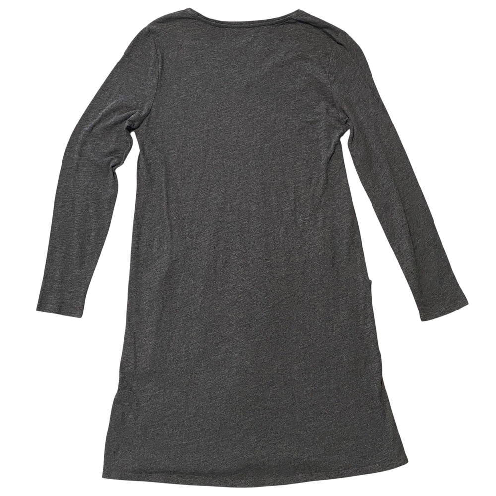 Eileen Fisher Charcoal Grey V-Neck Long Sleeve Tunic Dress with Pockets Size XXS - Picture 8 of 8